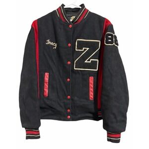 Vintage 80's Trophy Varsity Jacket Black/Red Women's Size Medium